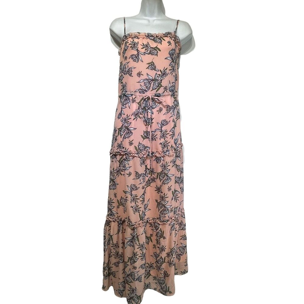 heartloom pink floral long maxi tier dress Size S